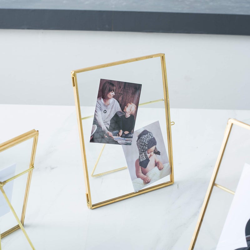 Levilan 6x8 Vintage Style Antique Gold Picture Frames Family Photo Frame with Pressed Glass, Brass Golden Color(Vertical) (6 x 8 in) - Image 4